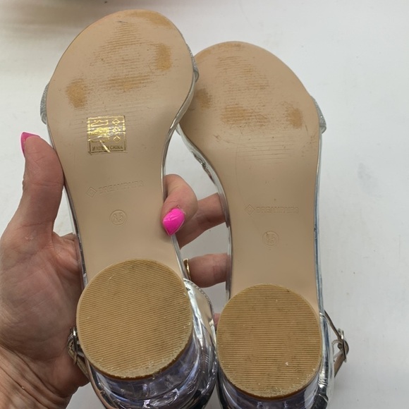 Dream Paris Ortene Sulver Heels with Clear Heel Sz 8.5. MCH0826C - Picture 11 of 11